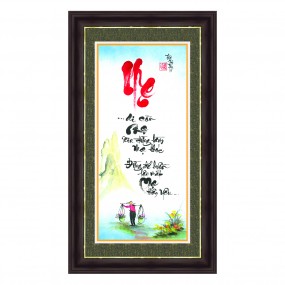 Tranh thư pháp vẽ tay XIN ĐỪNG LÀM MẸ BUỒN